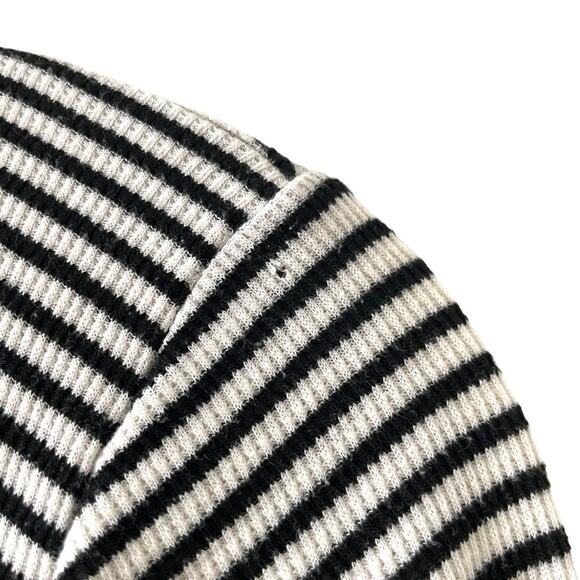 Splendid Long Line Open Cardigan Size Medium Black White hooded Ribbed - Picture 8 of 9